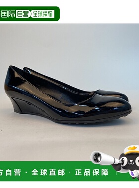 TOD'S 女士休闲鞋 XW0SF0I320OW09989 AW2024 黑色 徽标细节坡跟