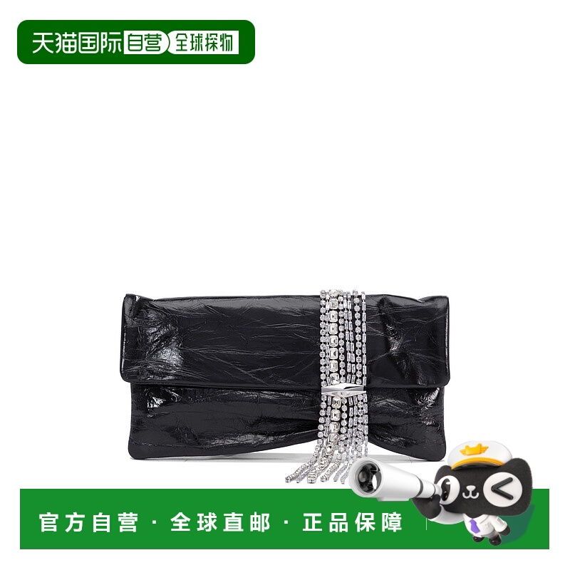 1h可退 JIMMY CHOO 女士手拿包 ZANDRABYNBLCKSILVER SS2025