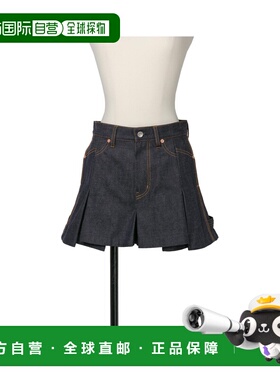 SACAI 女士短裤 2507720499 SS2025 黑色 腰带环牛仔短裤