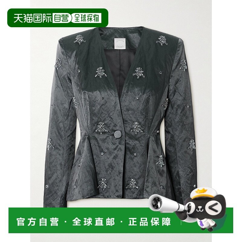 1h可退 潮奢 HUISHAN ZHANG 张卉山 女士 Antoine 水晶装饰褶皱缎