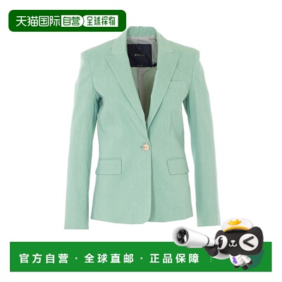 PINKO 女士西服 106597A34IT80 SS2026亚麻绿色西装外套通勤