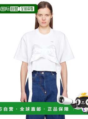 1h可退 潮奢 Pushbutton 女士 白色 Bra Point Cropped T 恤 PB25