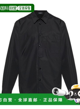 VERSACE 男士衬衫 10206971A157835R690 AW2025 黑色长袖