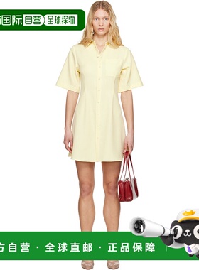 1h可退 潮奢 Ami Paris 女士 黄色 Wool Short Sleeve 连衣裙 FDR