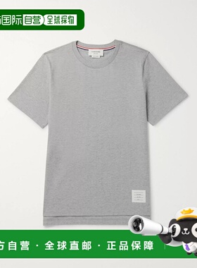 1h可退 潮奢 Thom Browne 汤姆 布朗 男士 logo标志T恤 MJS067A00