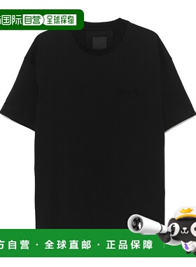 GIVENCHY 男士T恤 BM71MG3YP1001 CO 黑色 T-shirt with embossed