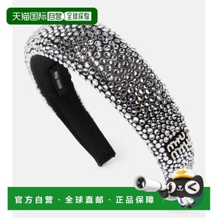 潮奢 徽标水晶装 Miu 女士 饰头带发箍发饰头饰 缪缪 1h可退