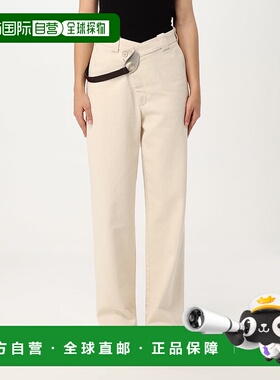 PINKO 女士休闲裤 105071A2JPC21 SS2025 白色 Beige pants直筒裤