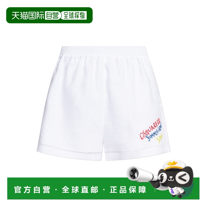 DSQUARED2女士短裤S73MU0236D35294100亚麻休闲裤