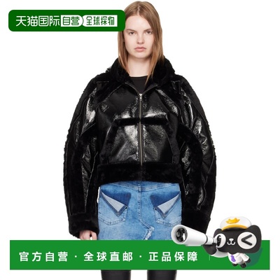 1h可退 潮奢 Ottolinger 女士 黑色 Fitted Multiline 合成皮革夹