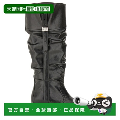 1h可退 GANNI 女士靴子 S3113099 AW2025 黑色 Black Slouchy Kne