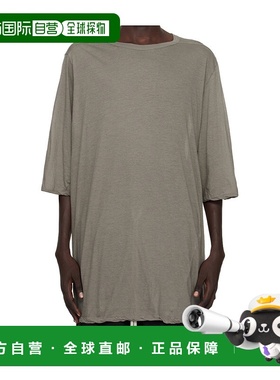 RICK OWENS 男士T恤 RU02E1274UC34 AW2025 灰色 圆领短袖 T恤