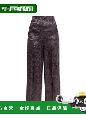 FENDI 女士休闲裤 FR6606AJ0ZF0AU3 AW2024 黑色 FF真丝休闲裤