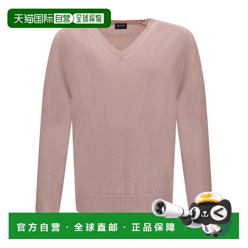 Z ZEGNA 男士针织衫 UGK68A2400R02 AW2025 花色 Oasi 长袖 V 领
