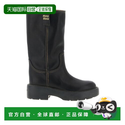 1h可退 奢淘 Miu Miu 圆头短筒靴 女 5U270E5ODF055