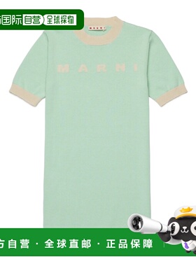 MARNI 女童连衣裙 M01818M00X20M543 SS2026 绿色 短袖迷你连衣裙