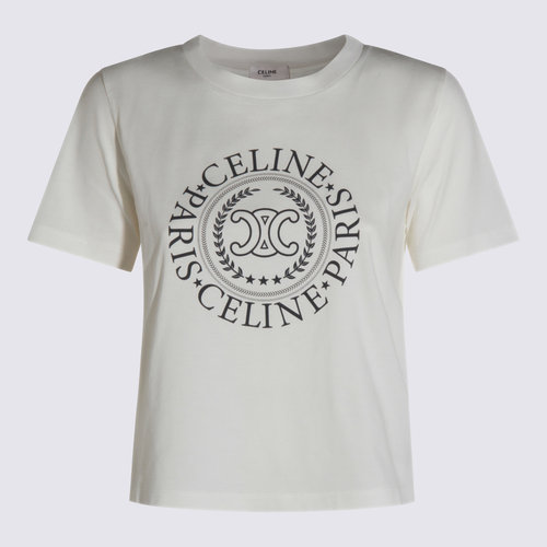 CELINE 女士T恤 RX0AR507Z01MA CO 白色 Cotton T-shirt with log