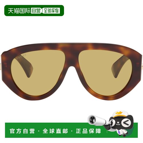 Gucci 古驰 男士 棕色 Mask Frame 太阳镜 GG2128S002HAVANAHAVAN