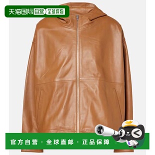 SALOMON YVES 女士 连帽皮革夹克 舒适时 1h可退 brown棕色 潮奢