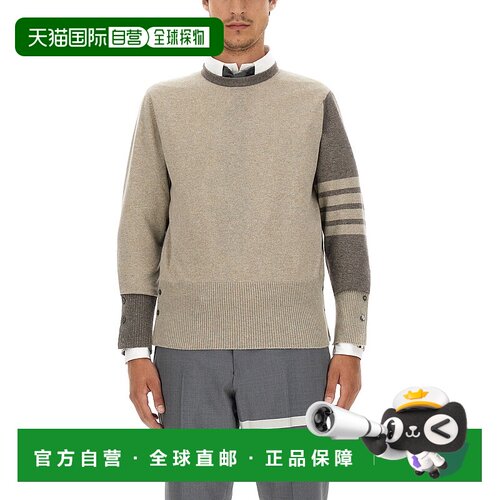 THOM BROWNE 男士针织毛衣 MKA001F AW2023 浅棕色