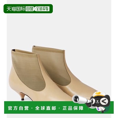 1h可退 潮奢 The Row 女士 皮质网纱短靴 beige米色 舒适时尚