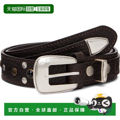 1h可退 潮奢 Lemaire 男士 棕色 Western Studs 30 腰带 BE0002LL