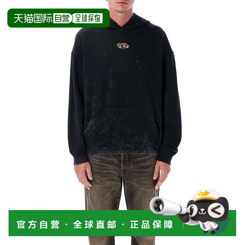 1h可退 DIESEL 男士针织衫 25AA194160IPAC900 AW2025 黑色卫衣