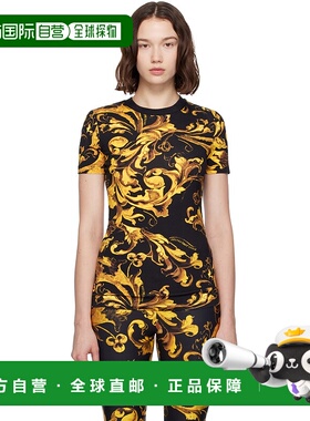 1h可退 潮奢 versace 范思哲 女士 黑色 & 金色 Logo Barocco Jer