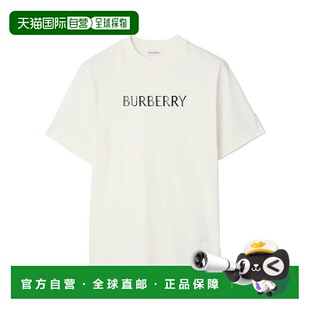 8122389B7078 SS2026 男士 cotton T恤 White BURBERRY 卡其色