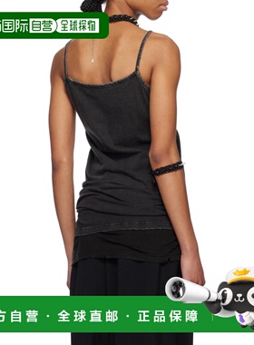 WE11DONE 女士背心吊带 WDTT025703WBK SS2025 黑色 徽标吊带背心