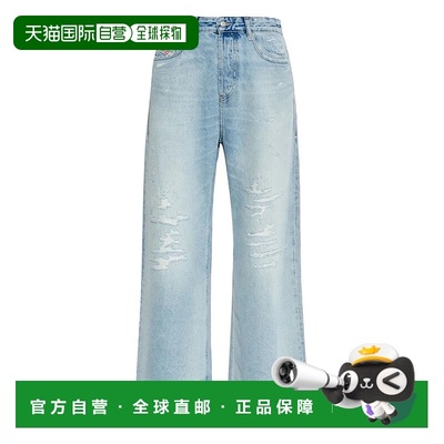 DIESEL 女士休闲裤 A0692609M536228701 牛仔裤蓝色直筒裤 AW2025