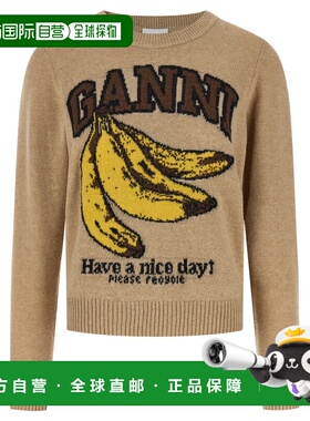 GANNI 女士针织衫 A1070265118 SS2026 浅棕色 Cappuccino wool b