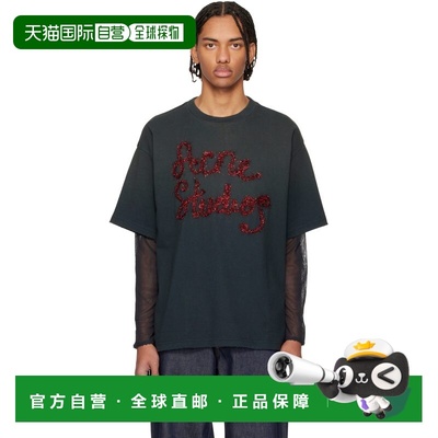 1h可退 潮奢 Acne Studios 艾克妮 男士 灰色 Layered Logo T 恤