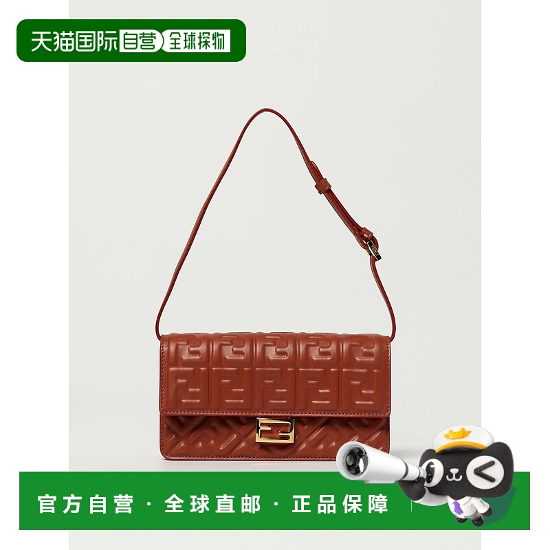 1h可退 FENDI 女士斜挎包 8M0498AAJDF1S4E AW2025 棕色 Mini tra