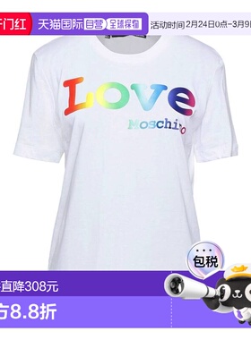 1h可退 潮奢 moschino 爱莫斯奇诺 女士 T恤 white白色 舒适时尚