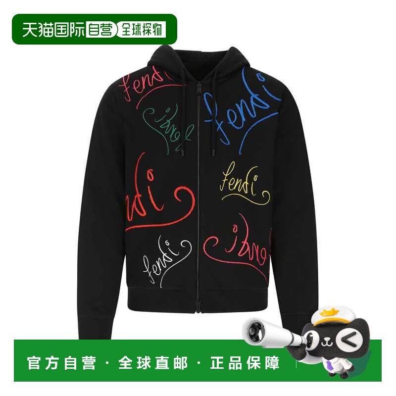 FENDI 男士夹克 FY0984AH0WF0BHU  AW2021黑色长袖 MAGLIONE - 实物图