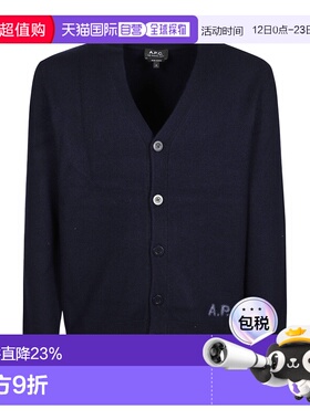 A.P.C. 男士针织毛衣 WVBDKH22305IAK AW2024 黑色 长袖针织开衫