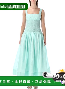 1h可退 潮奢 Self-Portrait 女士 dress 薄荷色苎麻中长宽松半身