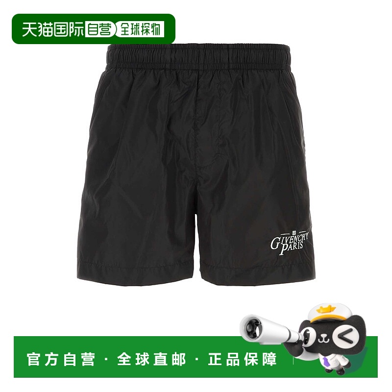 1h可退 GIVENCHY 男士泳装 BMA0161YGY001 AW2024 黑色 logo刺绣