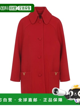 VALENTINO 女士外套 BCA3Z79UKR9M AW2025 红色 翻领长袖大衣