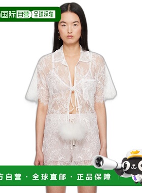 1h可退 潮奢 Blumarine 蓝色情人 女士 白色 Boxy 衬衫 P522C341A