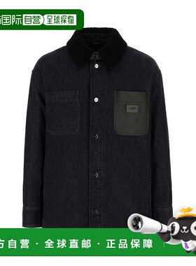 FENDI 男士夹克 FW1363ATK7F0QA1-0 CO 黑色 Denim padded jacket