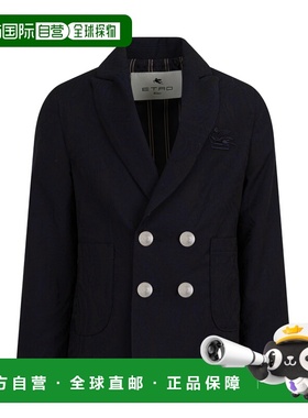1h可退 ETRO 男童夹克 GW2P74I0268930BL SS2025 黑色 双排扣西装