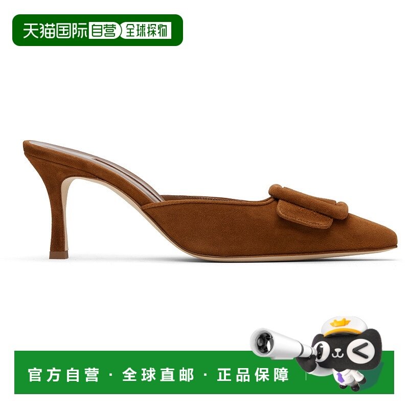 潮奢 MANOLO BLAHNIK 莫罗 伯拉尼克 女士 黄褐色 Maysale 70 穆