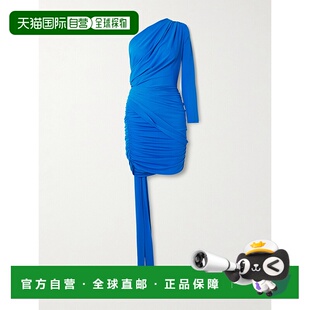 潮奢 单袖 ALEX 女士 褶皱弹力再生乔赛绉迷你连衣裙 PERRY 1h可退