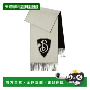 81000281 AW2024 白色 BURBERRY Shield 围巾 羊毛羊绒围巾 男士