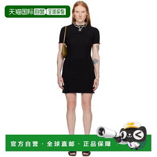 1h可退 潮奢 Palm Angels 棕榈天使 女士 黑色捏褶缝连衣裙 PWDB0