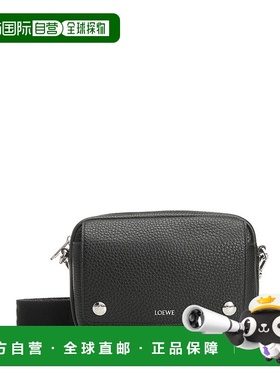 LOEWE 男士单肩包 BANBPCBX011100 AW2025 黑色 PEBBLE CAMERA BA