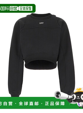 1h可退 潮奢 off-white 女士 黑色叠层套头衫 OWBA071F23JER001