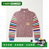 潮奢 Celine 思琳 1h可退 男士 Logo嵌花条纹棉质羊驼毛混纺Polo
